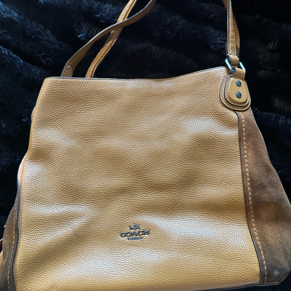 Coach Brown and Tan Leather & suede Shoulder Bag